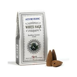   Back Flow - Ayurvedic - White Sage - Fehér Zsálya lefelé füstölő kúp